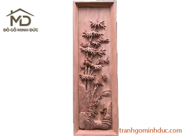 cảnh trúc trong tranh gỗ tứ quý và tranh thêu 