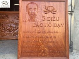 Khắc tranh gỗ Bác Hồ đẹp