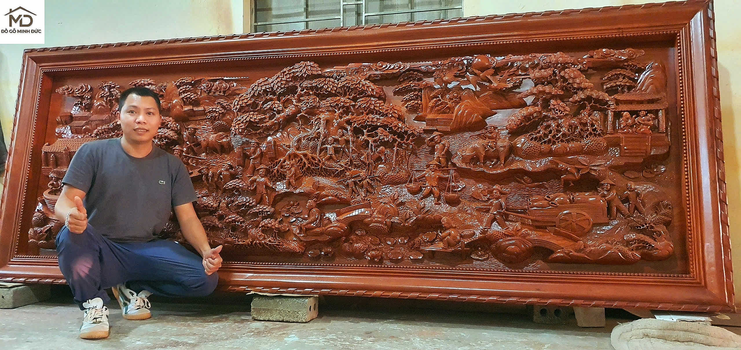 Tranh gỗ uyên ương hàng thủ công siêu víp