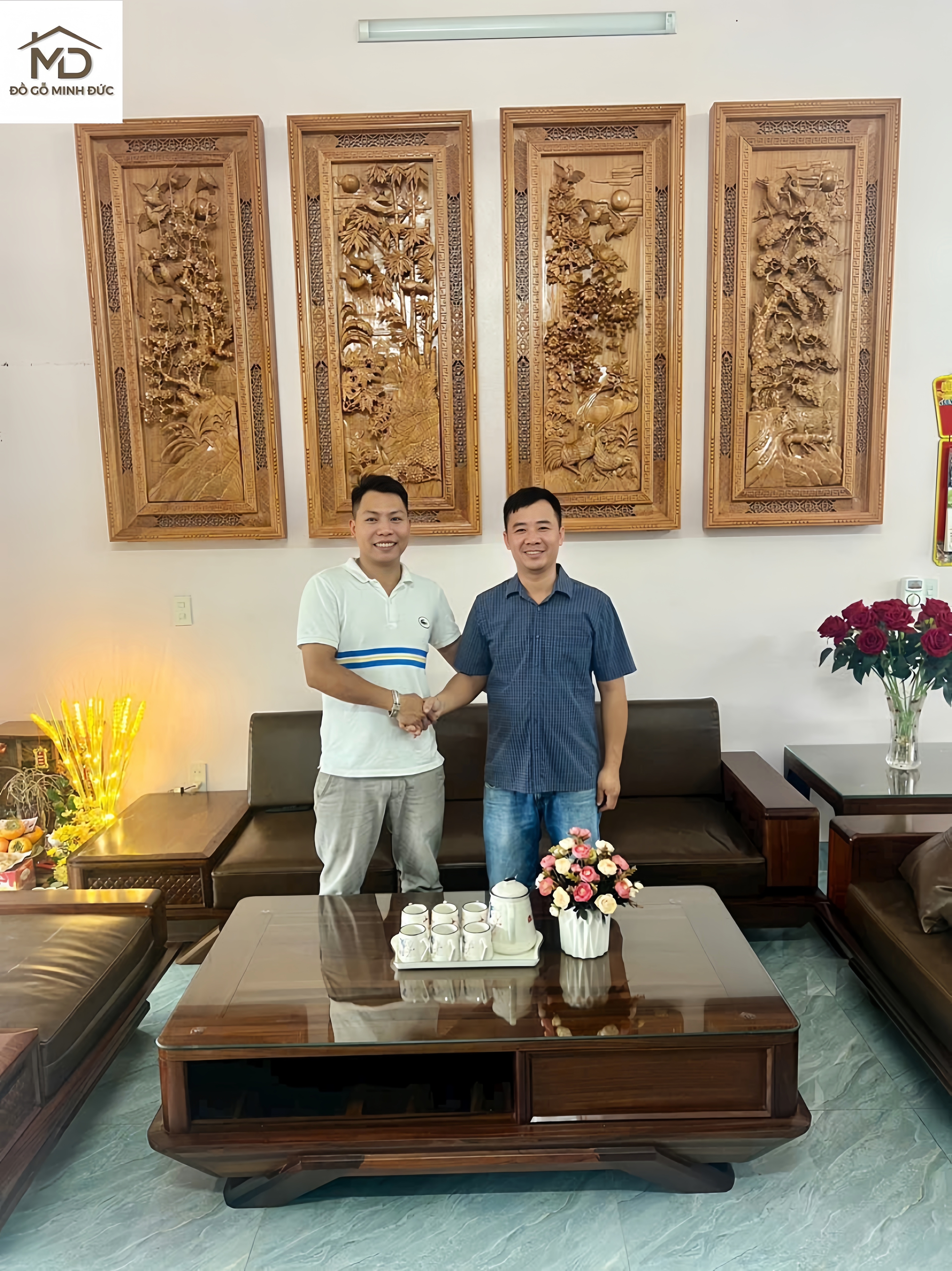 Tranh gỗ tứ quý hương đá cao cấp 