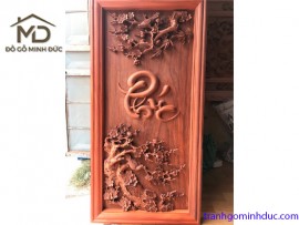 Tranh chữ phúc gỗ hương đỏ