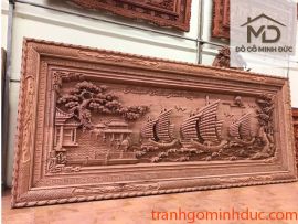 tranh gỗ thuận buồm xuôi gió khủng nhất việt nam